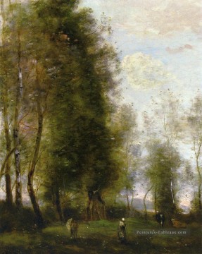 romantique romantisme Tableau Peinture - Un lieu de repos louche aka Le Dormoir plein air romantisme Jean Baptiste Camille Corot